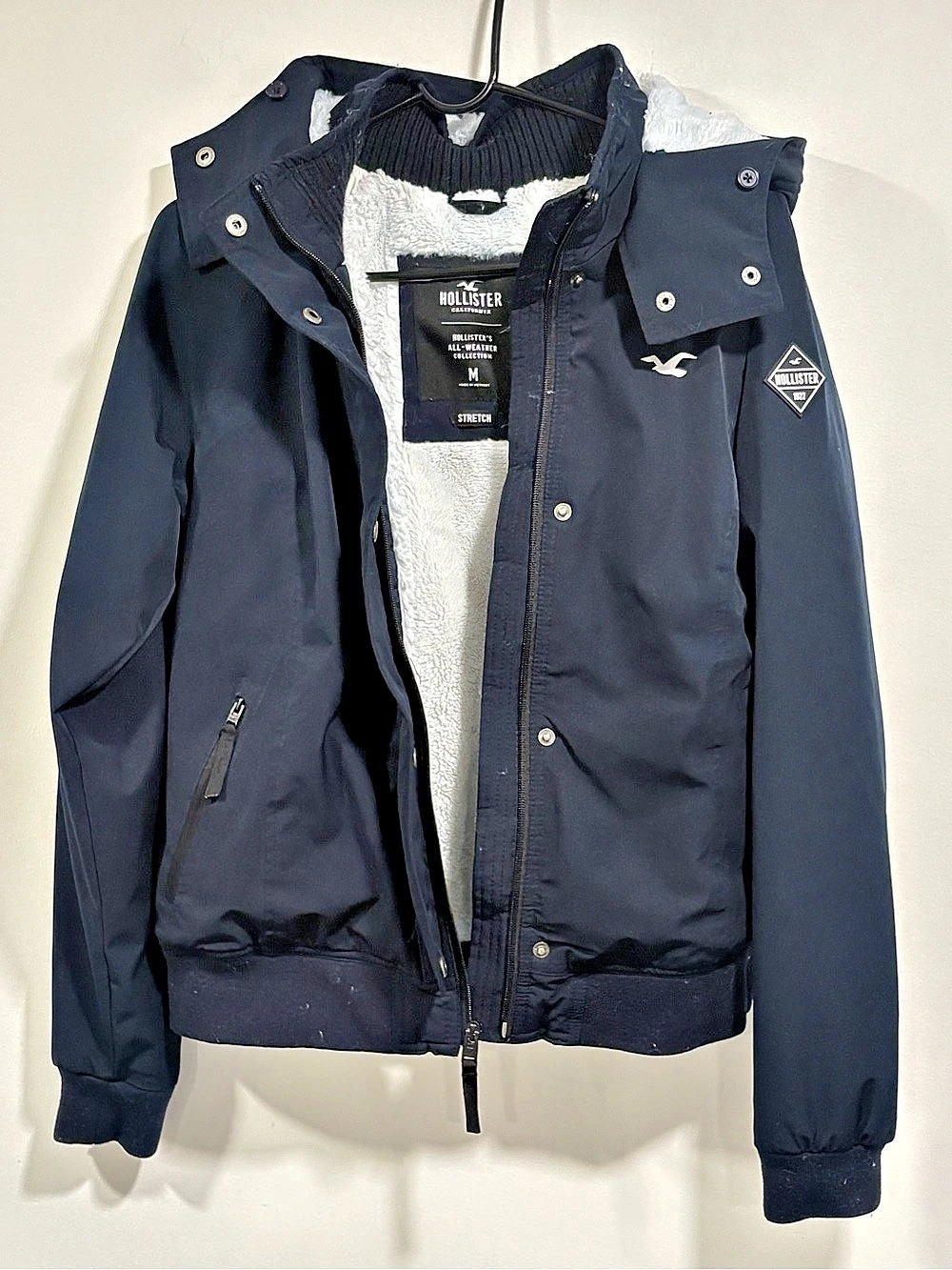 Hollister All-Weather Fleece-Lined Hooded Jacket Size Medium